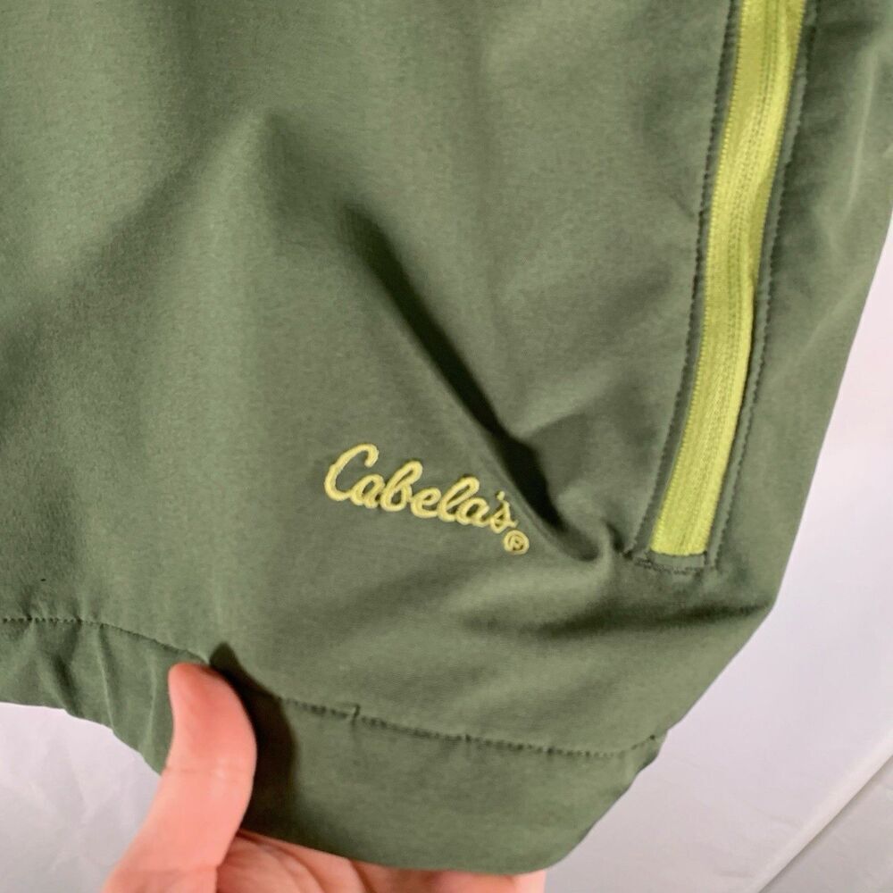 Cabelas Jacket Men's Medium Green 1/4 Zip Pullover Zip Pockets Long Sleeve - Picture 5 of 8